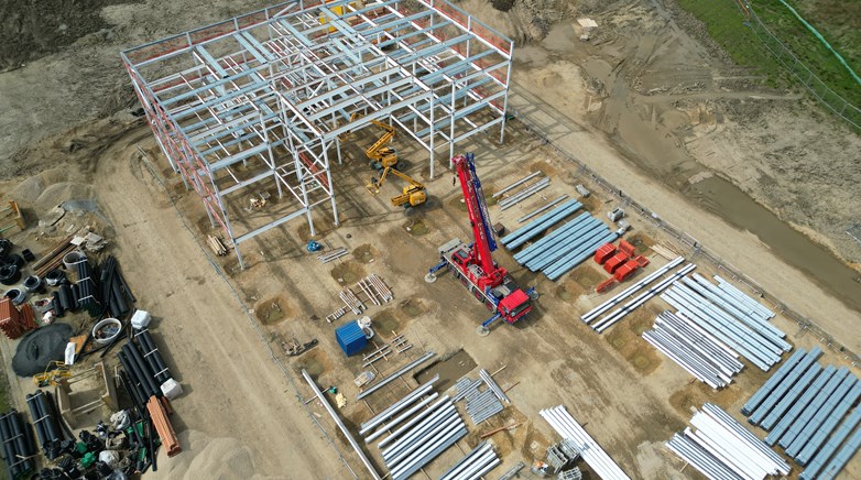 Steel Frames Erected for the New School