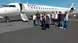 German Exchange students departing the plane