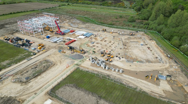 Steel Frames Erected for the New School